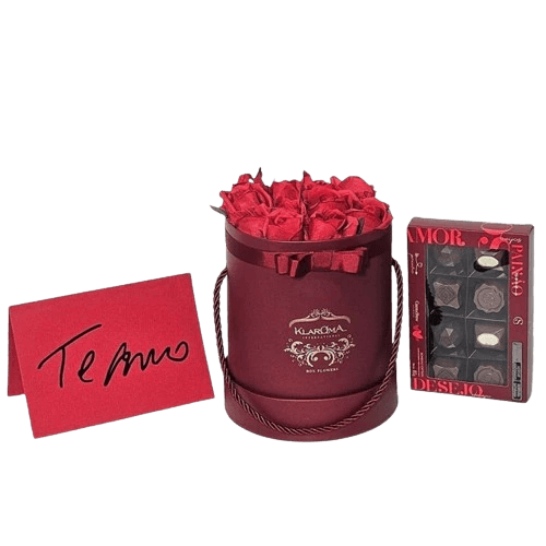 Kit Rosas Perfumadas e Chocolates - UniGifts Presentes Especiais